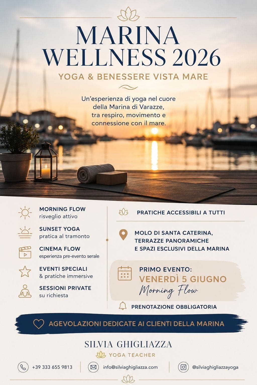Marina di Varazze – sunset & morning sea-view yoga